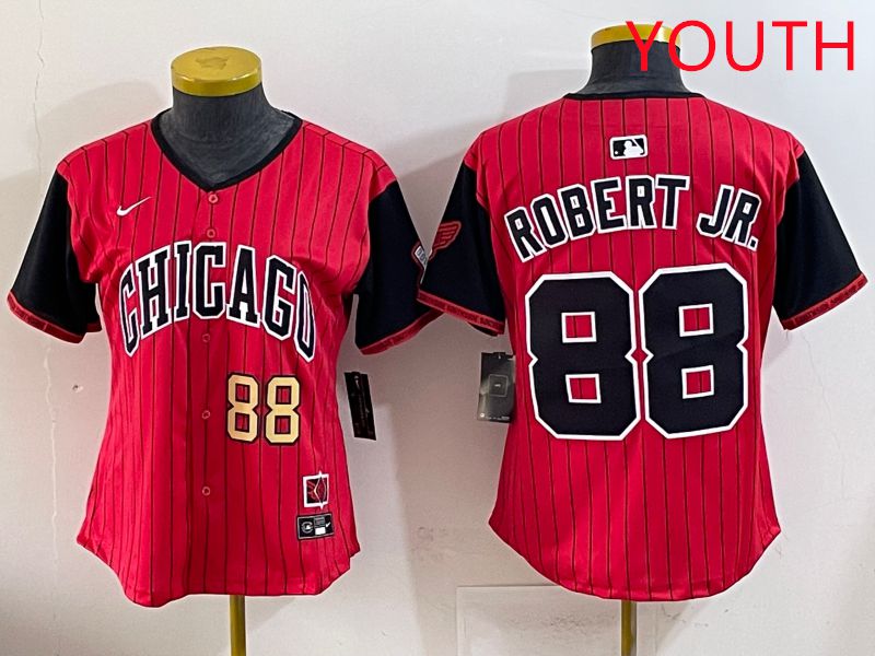 Youth 2025 Chicago White Sox #88 Robert jr Red Joint Name Nike MLB Jersey style 18->youth mlb jersey->Youth Jersey
